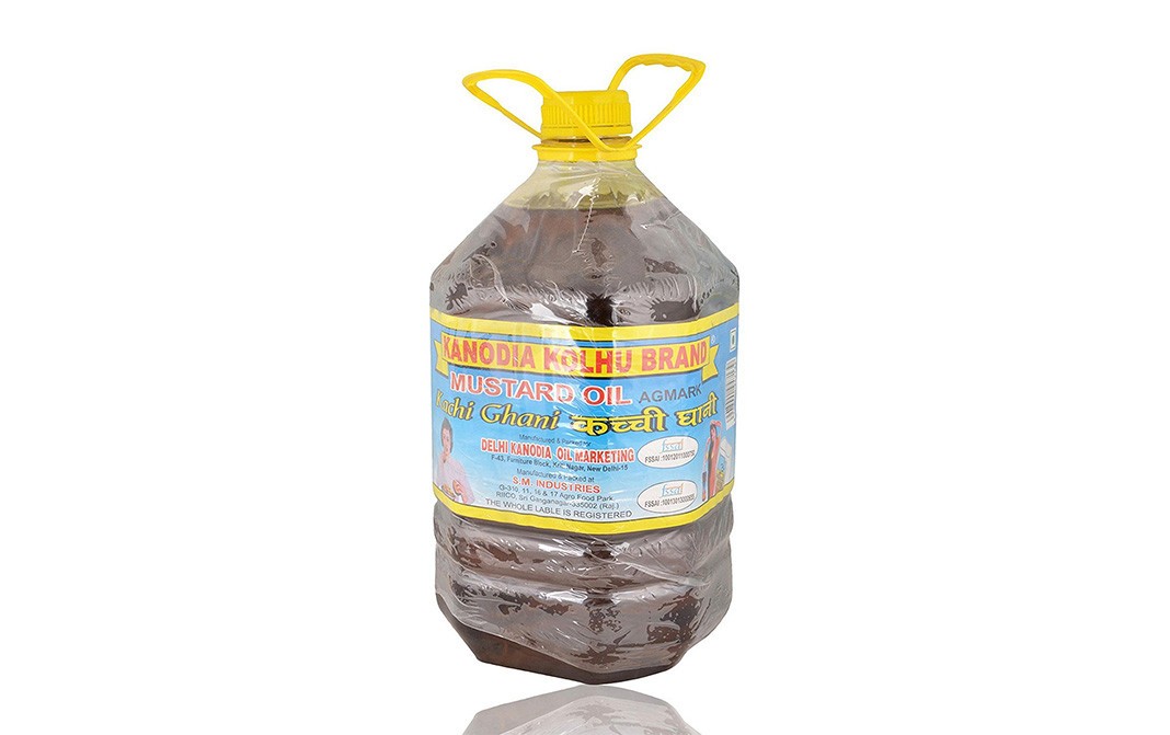 Kanodia Kohlu Brand Mustard Oil Kachi Ghani   Plastic Bottle  5 litre